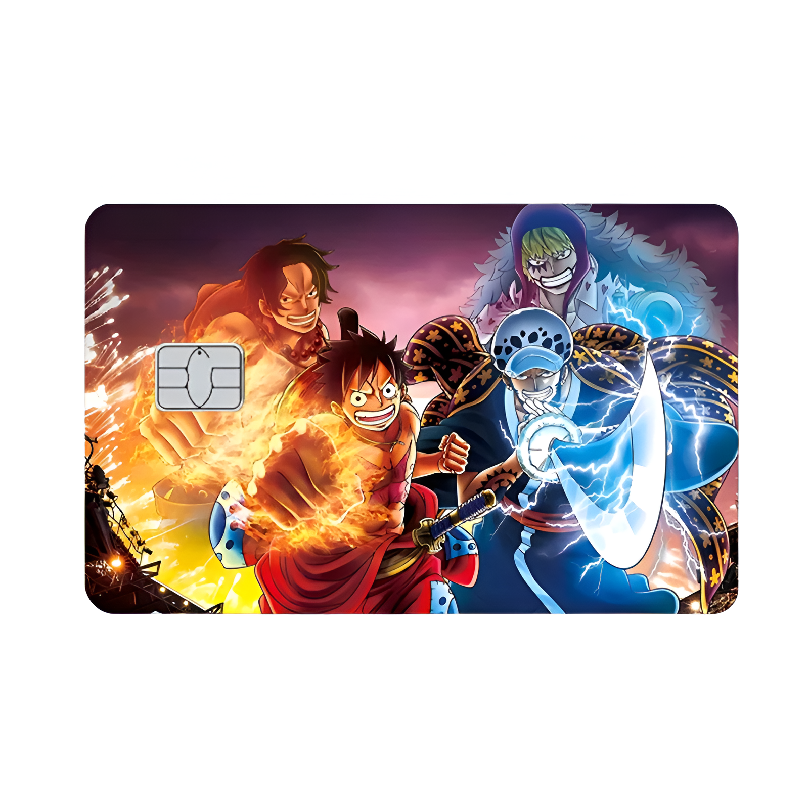 Stickers One Piece Carte Bancaire Luffy, Ace, Sabo & Law