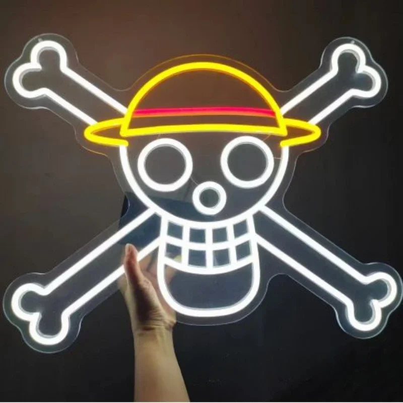 Néon Logo One Piece Jolly Roger
